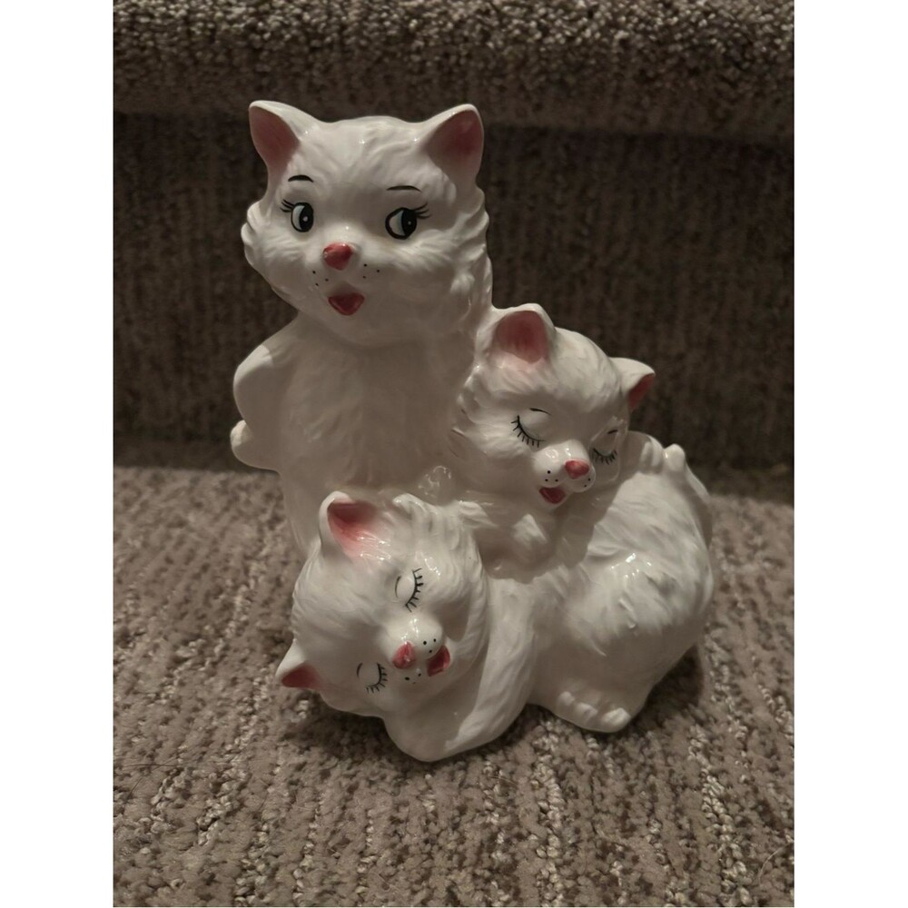 Vintage White Cat figurine